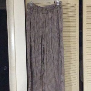 Brown checkered wide leg pants